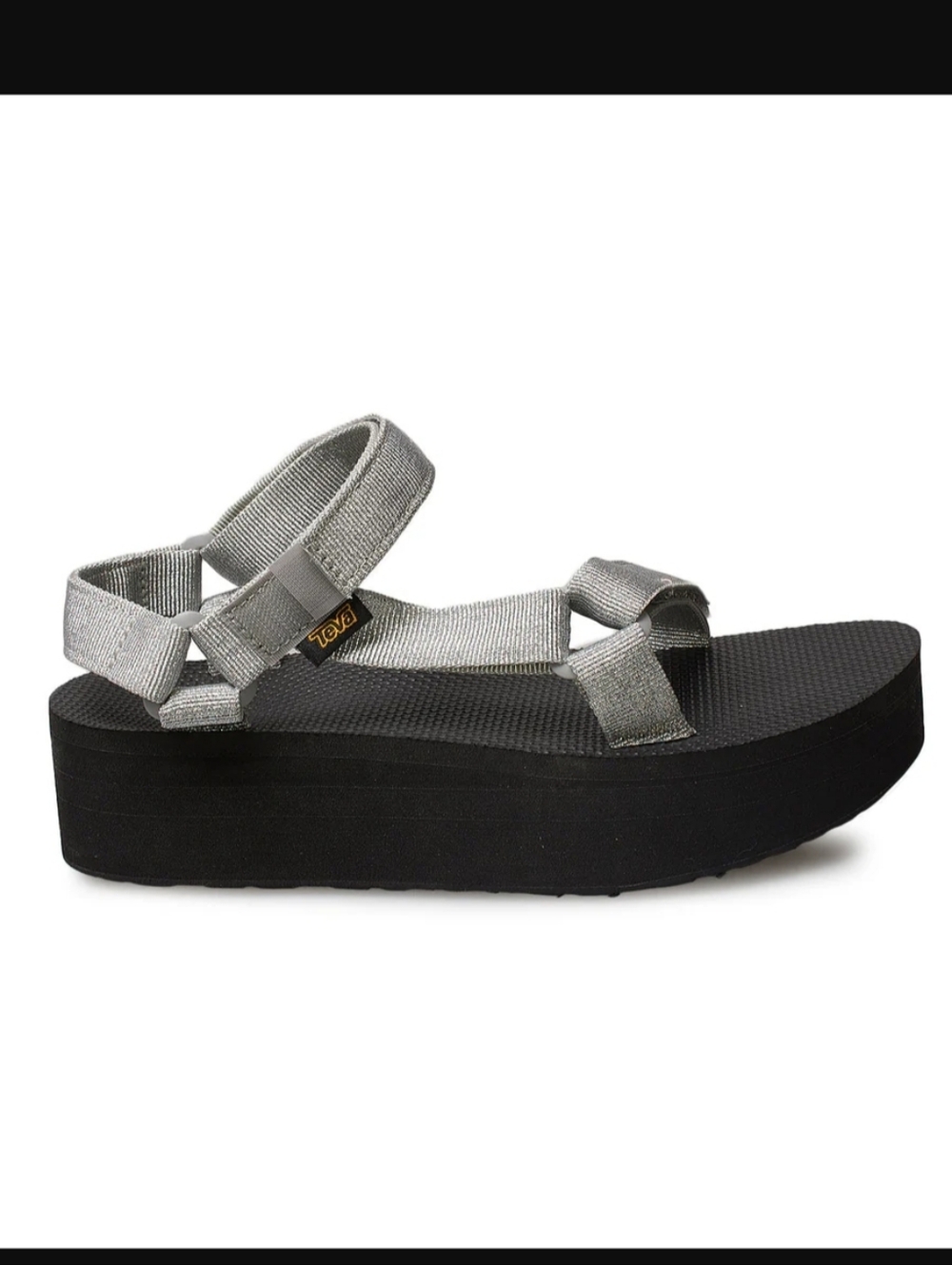 Teva Flatform Platform Universal Metallic Silver Sandals Women's Size 9